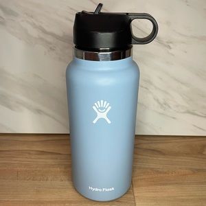 LIKE NEW Hydro Flask 32 ox Wide Mouth Water Bottle with Flex Straw Cap